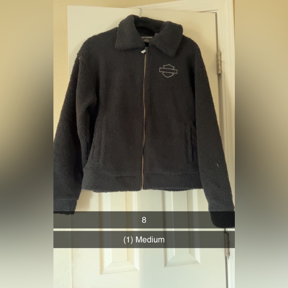 BNWT Harley Davidson Sherpa zip up jacket with silver logo